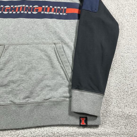Fighting Illini Hoodie Mens L Nike Sweatshirt Illinois Swoosh NCAA Team Issued - Picture 7 of 16